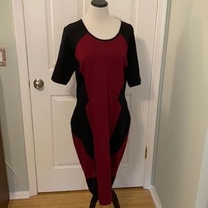 Maroon & Black Dress
